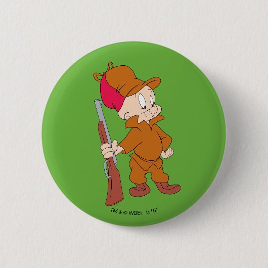 ELMER FUDD™ | Met Pistool Ronde Button 5,7 Cm (Voorkant)