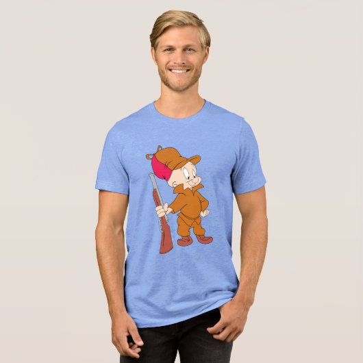 ELMER FUDD™ | Met Pistool Tri-Blend Shirt (Voorkant volledig)