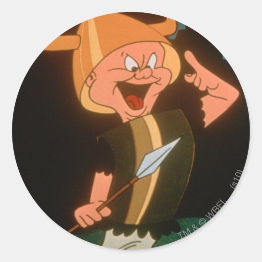 ELMER FUDD™ Viking Ronde Sticker (Voorkant)