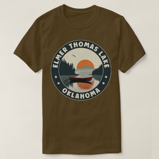 Elmer Thomas Lake Oklahoma zonsondergang T-shirt (Design voorkant)