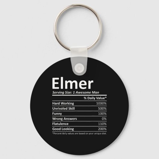 Elmer Voeding Grappige Verjaardag Gepersonaliseerd Sleutelhanger (Voorkant)