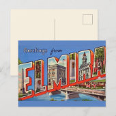 Elmira New York Groeten Briefkaart (Voorkant / Achterkant)