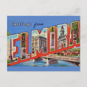 Elmira New York Groeten Briefkaart (Voorkant)