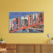 Elmira, New York - grote letterscènes Canvas Afdruk (Insitu (Woonkamer))