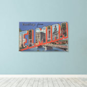 Elmira, New York - grote letterscènes Canvas Afdruk (Insitu (Houten vloer))