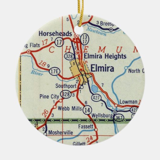 Elmira NY Keramisch Ornament (Voorkant)