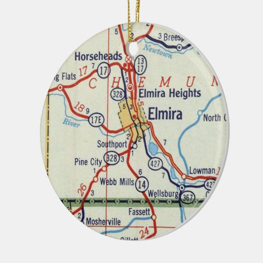 Elmira NY Keramisch Ornament (Links)