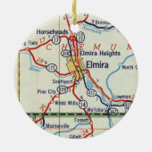 Elmira NY Keramisch Ornament (Achterkant)