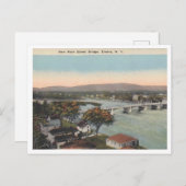 Elmira NY Nieuwe Main St Bridge 1927  stijl Briefkaart (Voorkant / Achterkant)