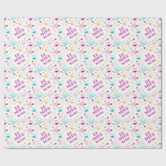 Elmo & Abby Cadabby Valentijn Hearts Pattern Cadeaupapier (Vlak)