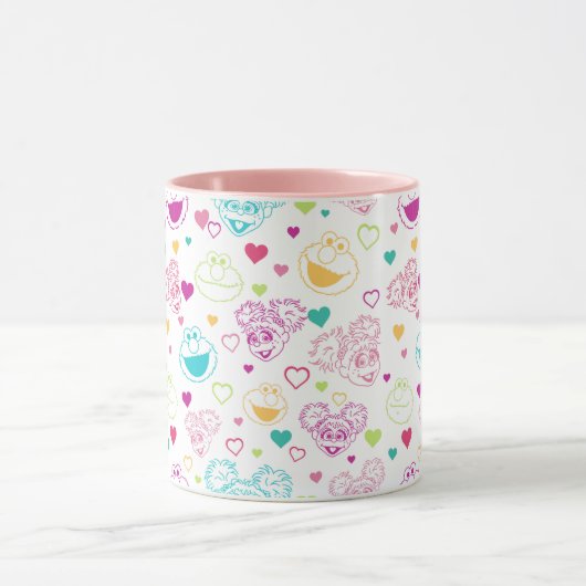 Elmo & Abby Cadabby Valentijn Hearts Pattern Mok (Midden)