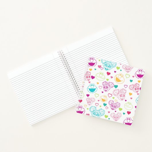 Elmo & Abby Cadabby Valentijn Hearts Pattern Notitieboek (Binnen)