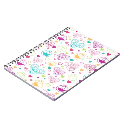 Elmo & Abby Cadabby Valentijn Hearts Pattern Notitieboek (Linkerzijde)