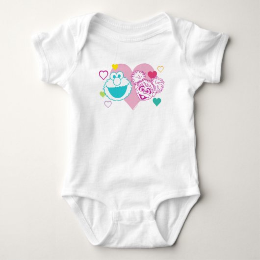 Elmo & Abby Cadabby Valentijn Hearts Pattern Romper (Voorkant)