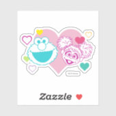 Elmo & Abby Cadabby Valentijn Hearts Pattern Sticker (Vel)
