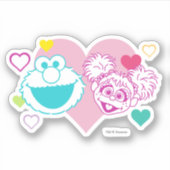 Elmo & Abby Cadabby Valentijn Hearts Pattern Sticker (Voorkant)