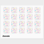 Elmo & Abby Cadabby Valentijn Hearts Pattern Vierkante Sticker (Vel)