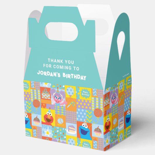 Elmo, Abby en Cookie Monster Birthday Pattern Bedankdoosjes (Geopend)