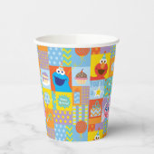 Elmo, Abby en Cookie Monster Birthday Pattern Papieren Bekers (Links)