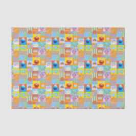 Elmo, Abby en Cookie Monster Birthday Pattern Tissuepapier