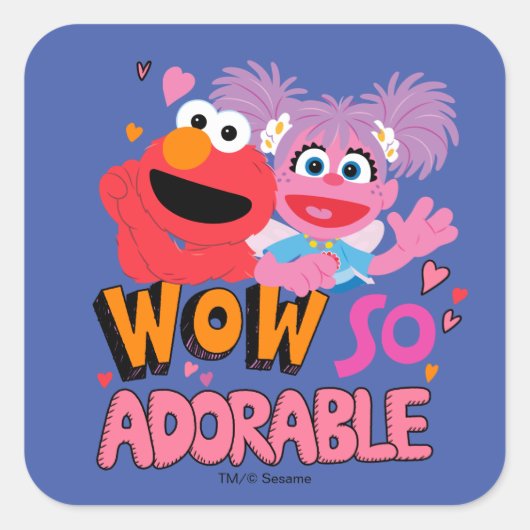 Elmo & Abby | Wauw zo schattig Vierkante Sticker (Voorkant)