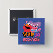 Elmo & Abby | Zo Schattig Vierkante Button 5,1 Cm (Voorkant /achterkant)