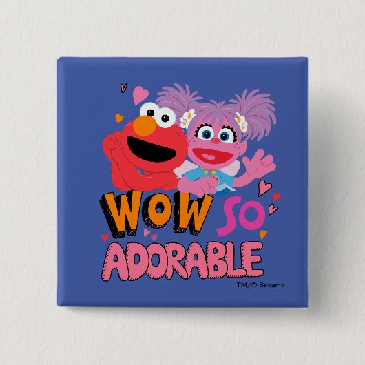 Elmo & Abby | Zo Schattig Vierkante Button 5,1 Cm (Voorkant)