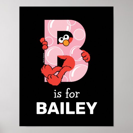 Elmo Alfabet | B Bubbles Poster (Voorkant)