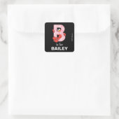 Elmo Alfabet | B Bubbles Vierkante Sticker (Tas)
