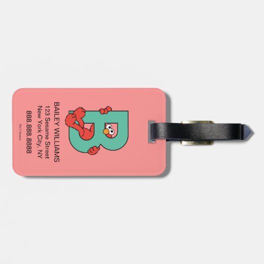 Elmo Alfabet | B Teal Bagagelabel (Achterkant horizontaal)