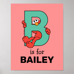 Elmo Alfabet   B Teal Poster