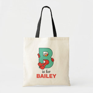 Elmo Alfabet   B Teal Tote Bag