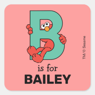 Elmo Alfabet   B Teal Vierkante Sticker