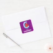Elmo Alfabet | C Wolken Vierkante Sticker (Envelop)