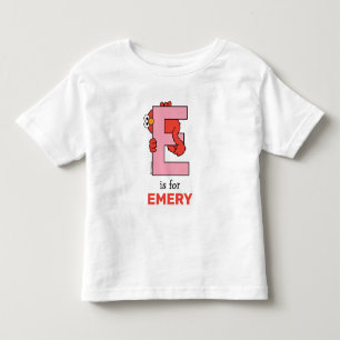 Elmo Alfabet   E Roze Kinder Shirts