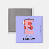 Elmo Alfabet | E Roze Magneet (Voorkant / Achterkant)