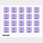 Elmo Alfabet | E Roze Vierkante Sticker (Vel)