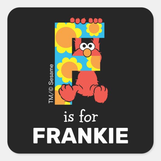 Elmo Alfabet | F Bloemen Vierkante Sticker (Voorkant)