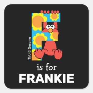 Elmo Alfabet   F Bloemen Vierkante Sticker