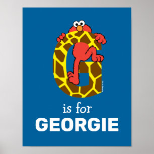Elmo Alfabet   G Giraffe Poster