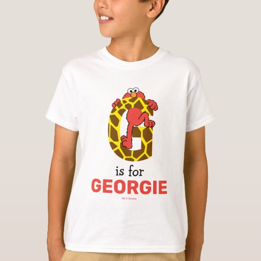 Elmo Alfabet | G Giraffe T-shirt (Voorkant)
