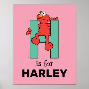 Elmo Alfabet   H Groen Poster