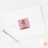 Elmo Alfabet | H Groen Vierkante Sticker (Envelop)