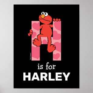 Elmo Alfabet   H Harten Poster