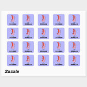 Elmo Alfabet | J Roze Vierkante Sticker (Vel)