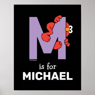 Elmo Alfabet   M Paars Poster