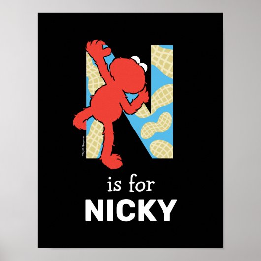Elmo Alfabet | N Noten Poster (Voorkant)