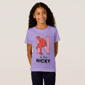 Elmo Alfabet | N Roze T-shirt (Voorkant volledig)
