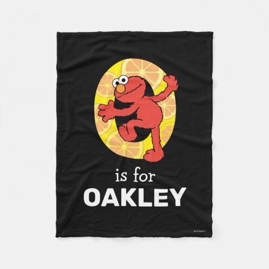Elmo Alfabet | O Oranje Fleece Deken (Voorkant)