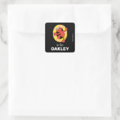 Elmo Alfabet | O Oranje Vierkante Sticker (Tas)